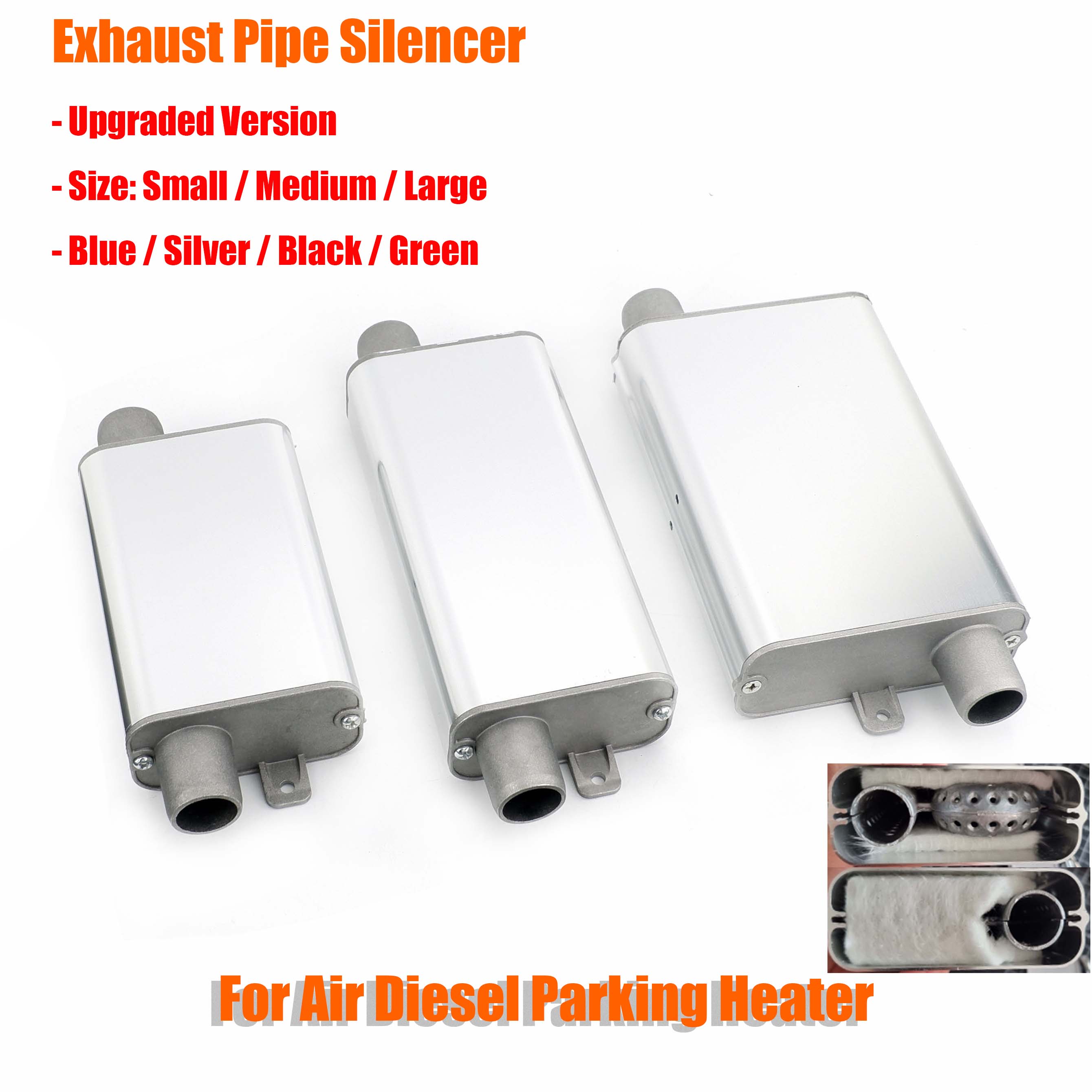 Diesel Heater Silencer Muffler - 24mm Muffler Noise Reduce S Curved