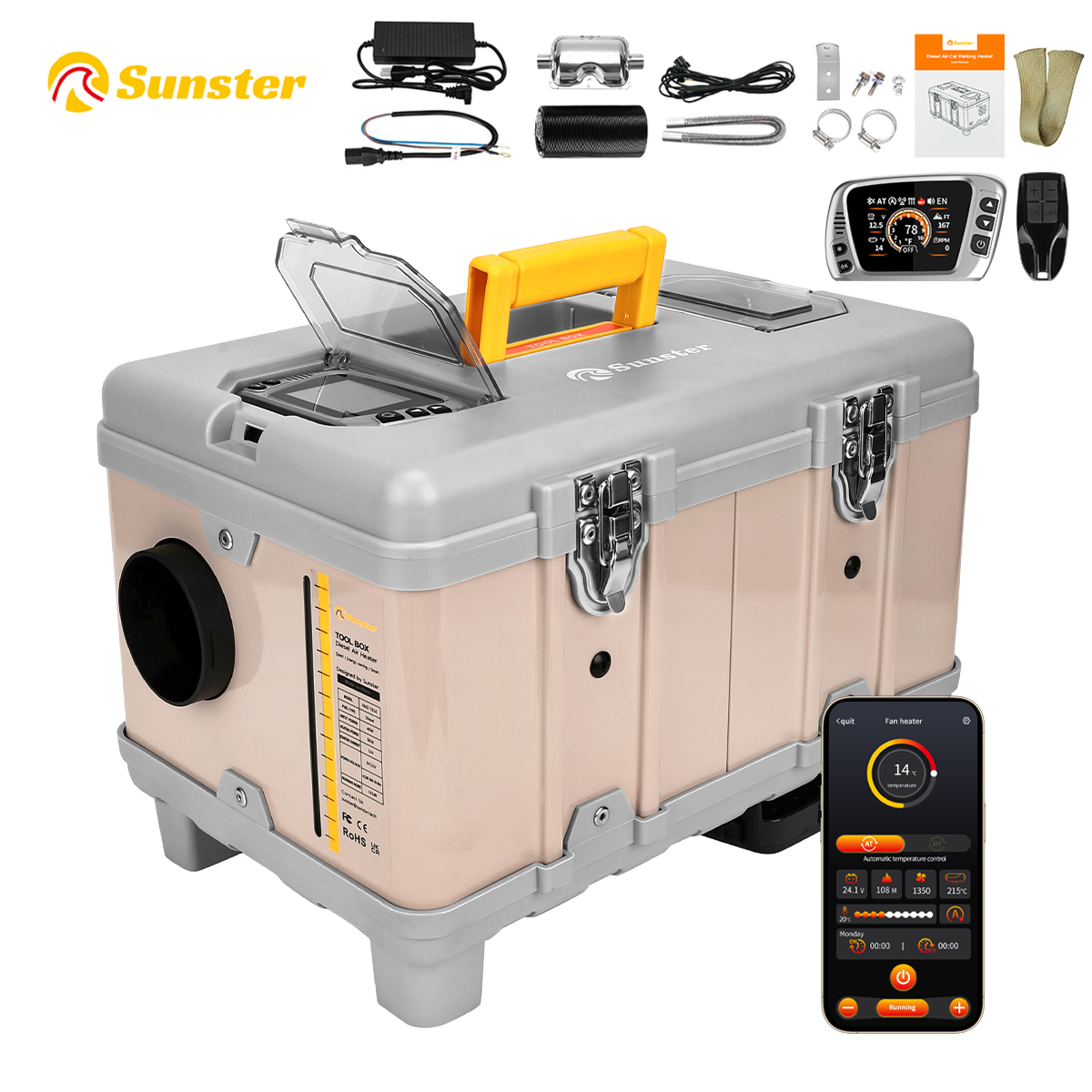 Diesel Heater 8Kw Rv Camper - Sunster 8KW 12V/110-240V Toolbox TB10 Diesel