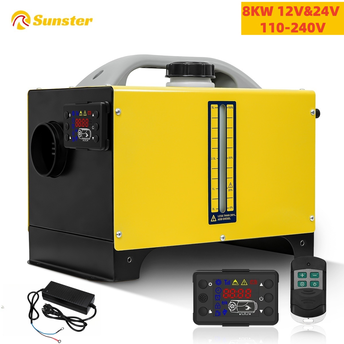 8KW 12V 24V 110-240V Portable  - Diesel Air Heater Lcd Controller ulasan dan harga