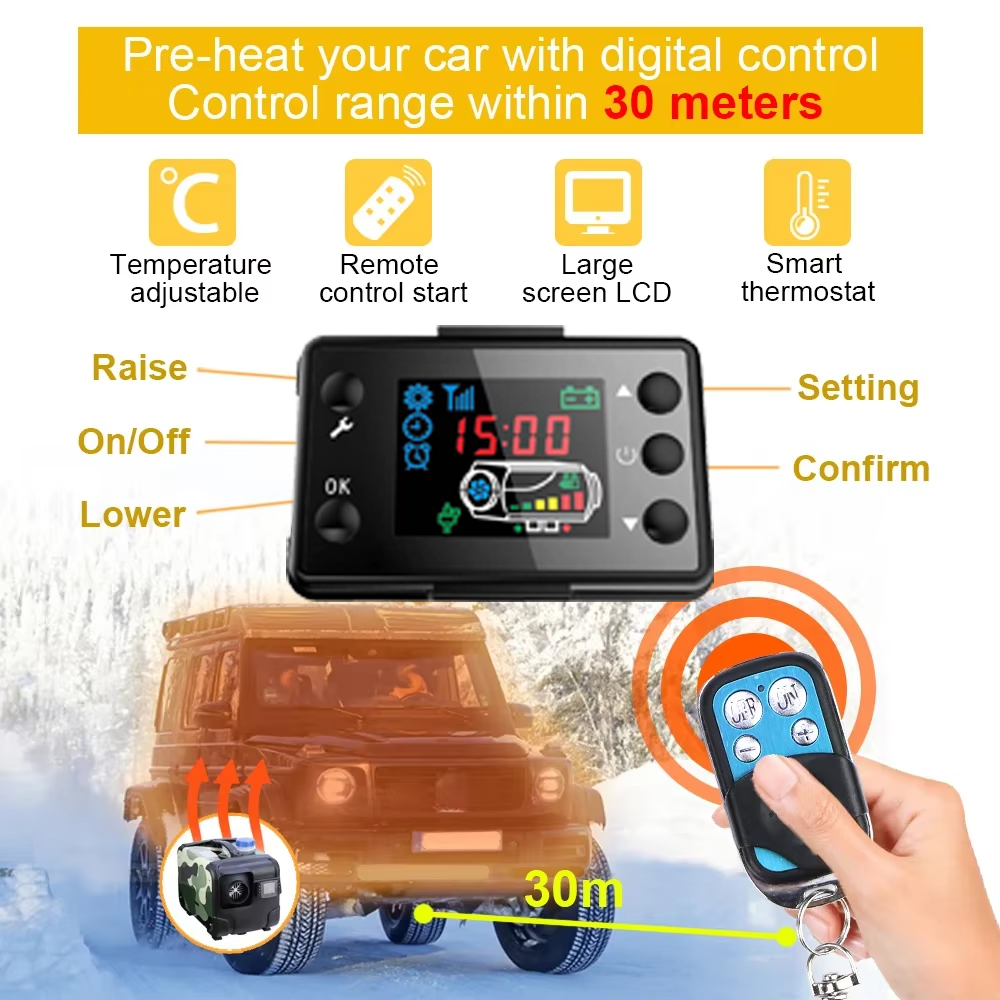 12V 24V 5000W Car Heater Air D - Diesel Air Heater Lcd Controller ulasan dan harga