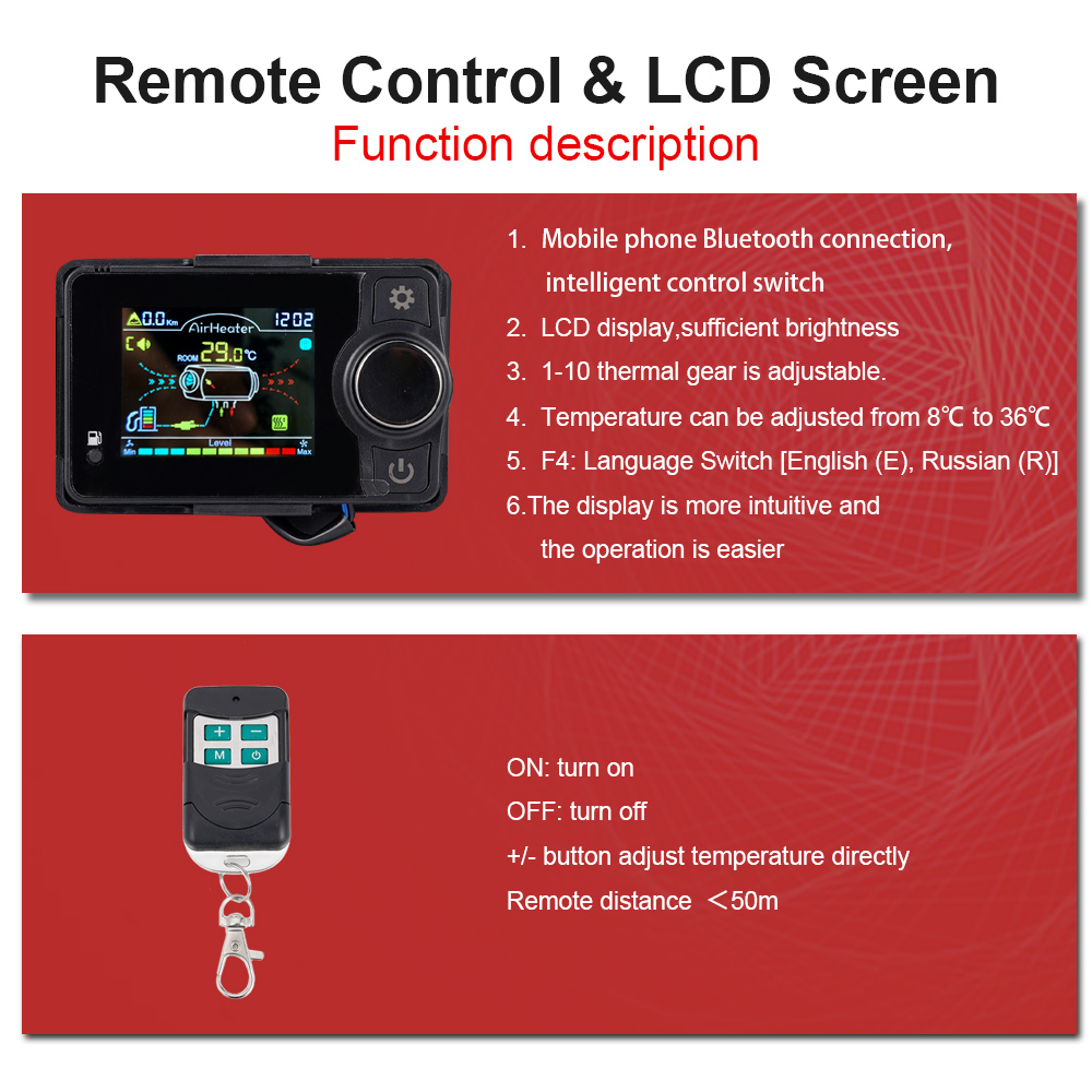 5-8KW Parking Heater Accessori - Diesel Air Heater Lcd Controller ulasan dan harga