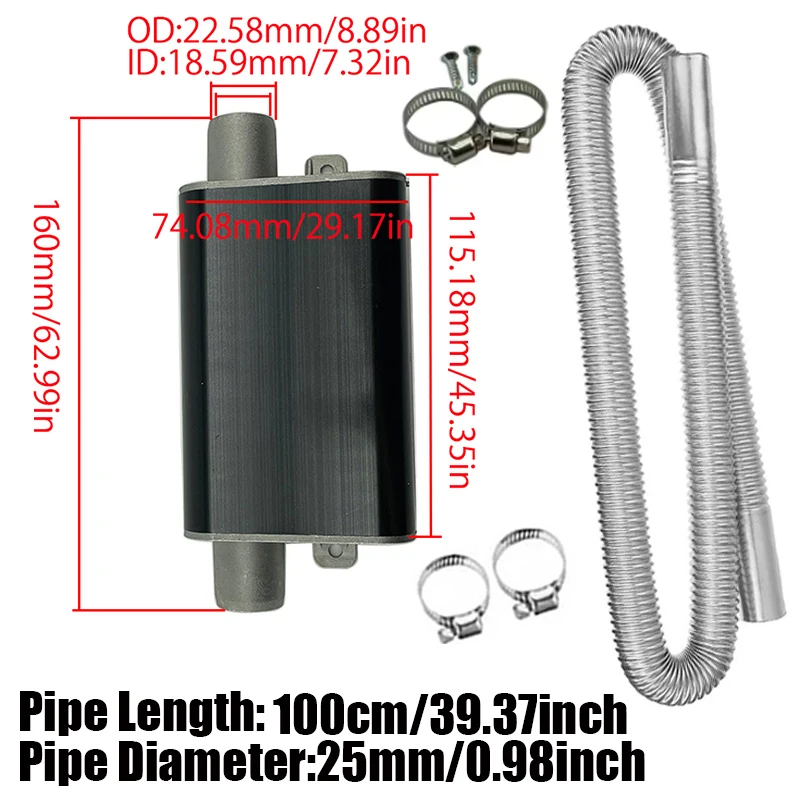 100cm Air Diesel Parking Heate - Diesel Heater Silencer Muffler ulasan dan harga