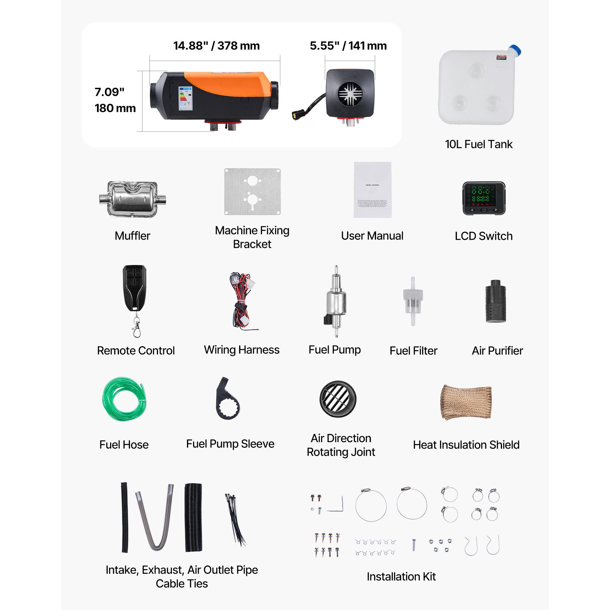 Diesel Air Heater, 8 kW DC12-2 - Diesel Heater Fuel Tank 10L ulasan dan harga