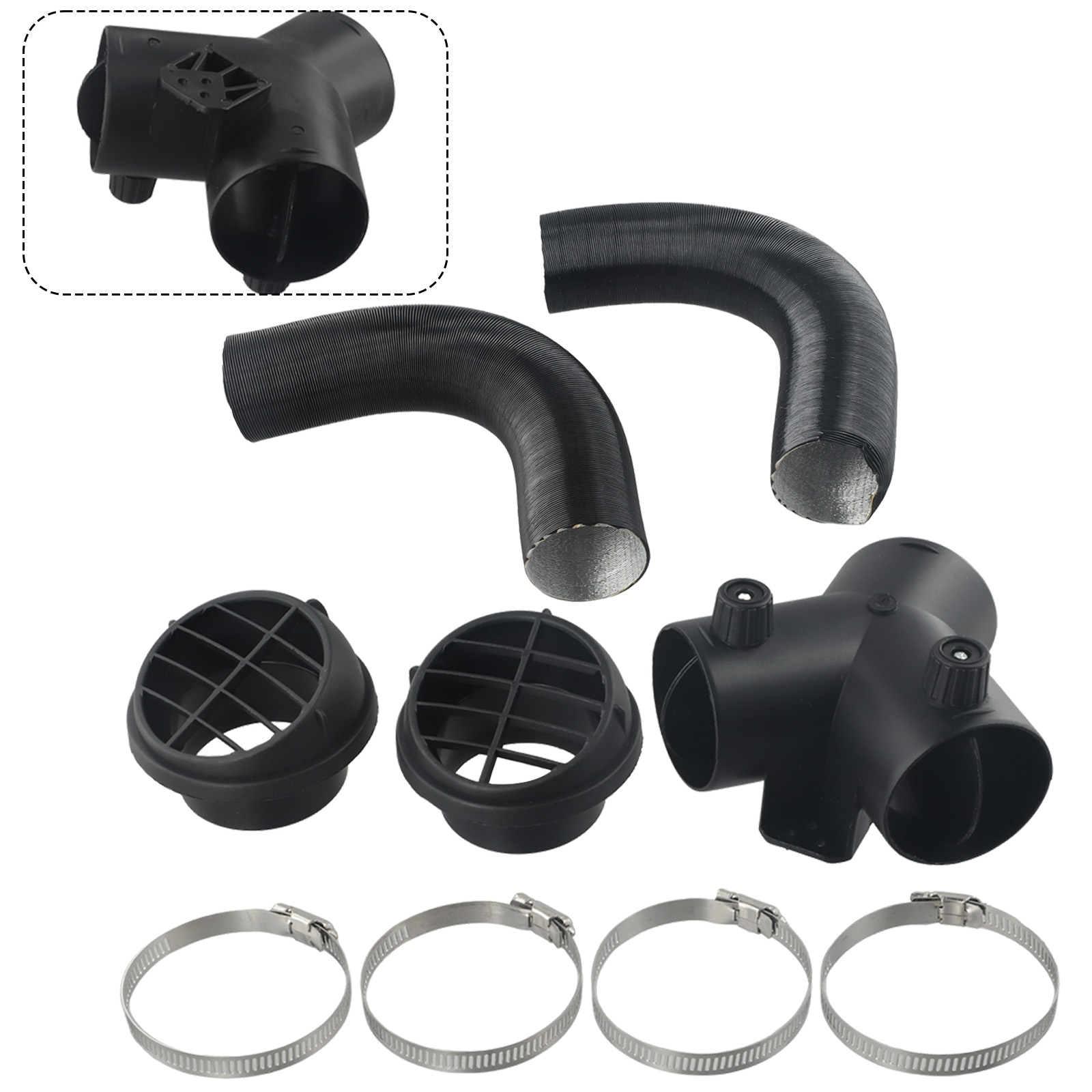 60mm Ducting Y Piece Kit with  - Diesel Heater Ducting Kit ulasan dan harga