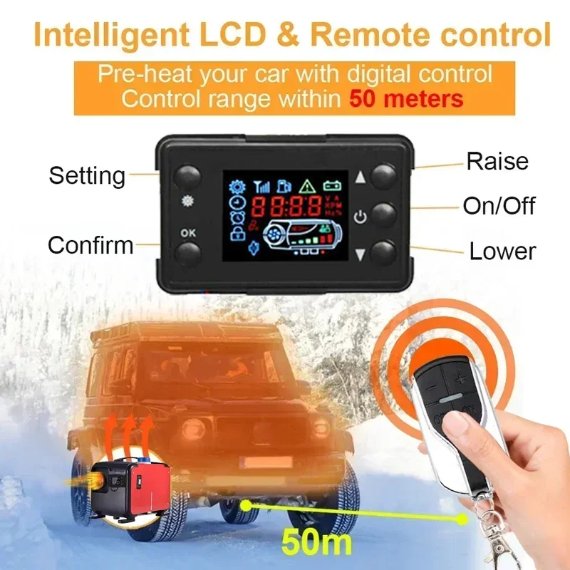 12V 24V 220V 3 in 1 Car Diesel - 12V Diesel Heater With Remote ulasan dan harga