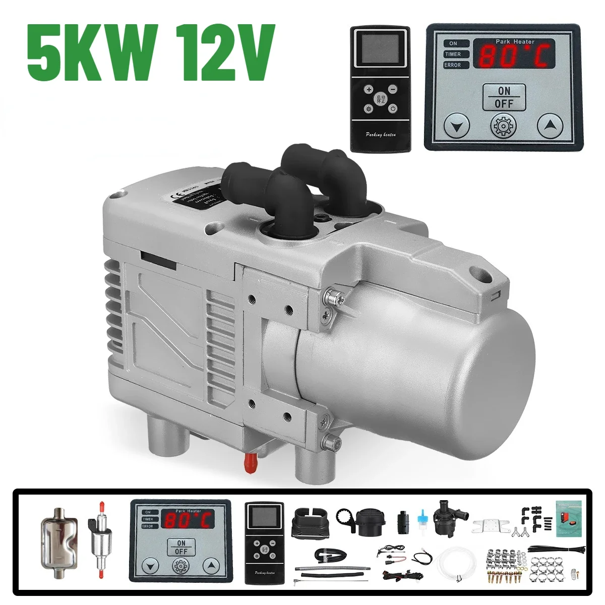 5KW 12V Air Heater Kit Diesel  - Diesel Air Heater Lcd Controller ulasan dan harga