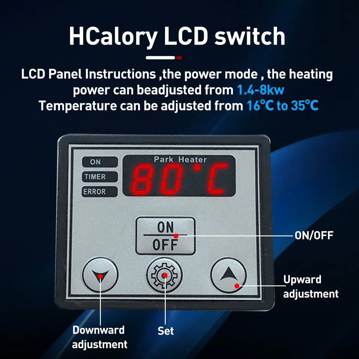 5KW 12V Air Heater Kit Diesel  - Diesel Air Heater Lcd Controller ulasan dan harga