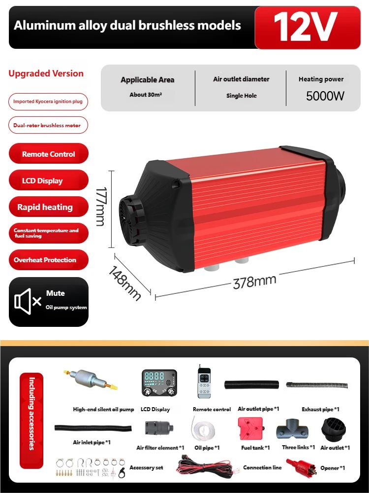 12V 5KW Split Diesel Air Heate - Parking Heater Remote Control Kit ulasan dan harga